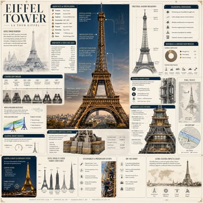 Eiffel Tower Engineering Infographic