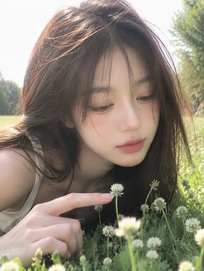 Spring Clover Meadow Film Portrait