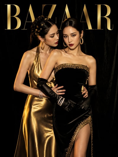 BAZAAR Korean Duo Fashion Cover