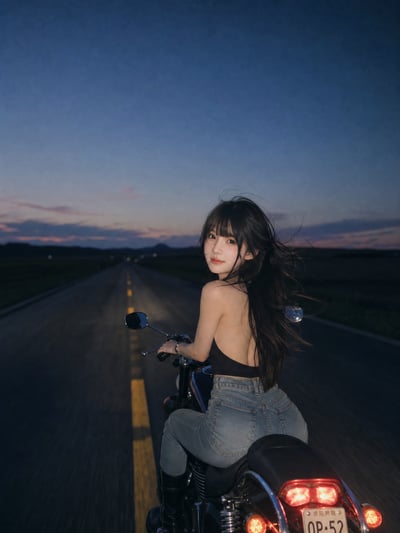 Highway Motorcycle Cinematic Portrait